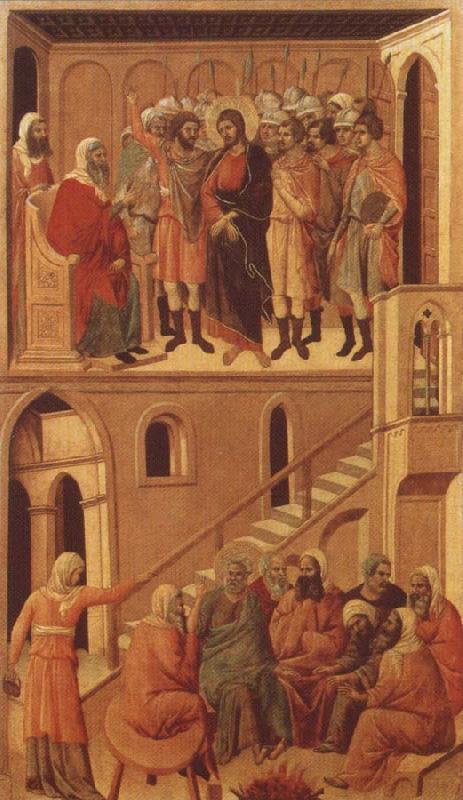 Duccio di Buoninsegna Peter-s First Denial of Christ Before the High Priest Annas oil painting picture